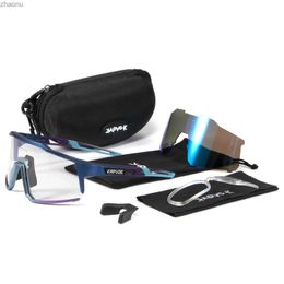 Sonnenbrille photochromische Herren und Damenfahrradgläser 2 Objektiv Sport MTB Fahrradbreckbrillen Rennstraßen Fahrradbrillen Fischerei fischen Sonnenbrassesxw6