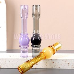 NEW Colorful Ball Styles Thick Glass Smoking Tube One Hitter Portable Herb Tobacco Pipes Cigarette Holder Handpipe Filter Mouthpiece Catcher Taster Bat Tips DHL