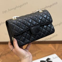 23cm/25cm Caviar Leather Calfskin Classic Double Flap Quilted Shoulder Bags Gold Silver Chain Crossbody Handbags Large Capacity Outdoor Messenger Purse 8 Colours
