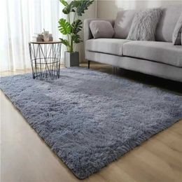 Carpets Scandinavian Ins Style Filament Wool Tie-dye Gradient Velvet Washable Living Room Bedroom Carpet Doormat Floor Mat