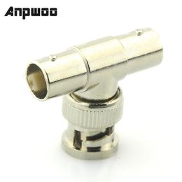 2024 ANPWOO BNC T Adapter Splitter Connector Coupler 1 Male to 2 Female CCTV Jack Plugfor CCTV jack plug adapter