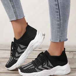 Casual Shoes Womens Vulcanize Women Mesh Breathable Lacing Woman Tenis Walking Sneakers Large Size 35-42