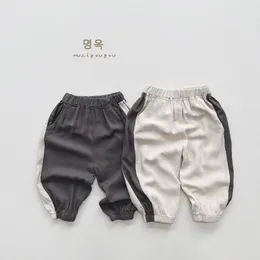 Trousers Children Clothing Cool Boys Linen Cotton Anti-mosquito Pants Girls Thin Summer Korean Style Loose Casual Fashionable