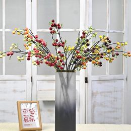 Decorative Flowers Artificial Mini Apple Branches 3pcs Dining Table Wedding Green Plants Home Decoration El Restaurant Flower