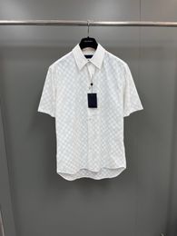 2024 Spring/Summer Checkered Print Cotton Short Sleeve Shirt - Euro Sizes