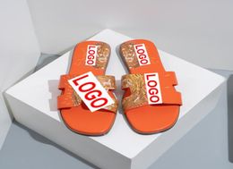 2023 Classic Graffiti H Slippers Designer Slides Women Summer Slide Sandals Casual Soft Slipper Shoes Fashion Orange Beach Flat Sa1357293