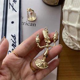 Brooches Baroque Dripping Oil Candlestick Alloy Women Brooch Jewellery Accessories Transparent Bottle Rose Korean Style Collar Pin