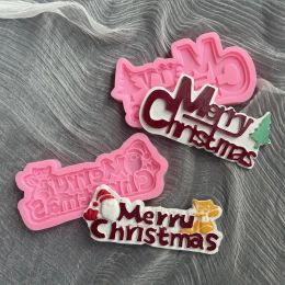 Moulds Merry Christmas Lettering Shape Baby Supplies Shape Silicone Mold Fondant Chocolate Cake Decorating Tools Kitchen Baking Mould