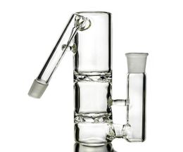 Clear Double Cyclone Glass Ash Catcher 45 Degree 14mm 18mm Ashcatcher Dis Perc Ash Catchers Smoking Bong Accessories Dab Tools221U7831648