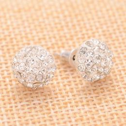 Stud Earrings Miasol Pave Crystal Semicircle Stainless Steel Post Earring For Women Tiny Simple Christmas Gift