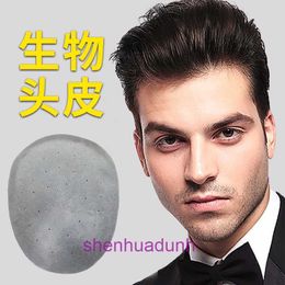 Human hair back head forehead block light breathable biological scalp wig bionic film mens Wig Mens patch