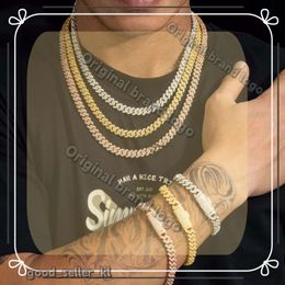 Designer Necklace Chain Pass Test 8-14mm Wide Gra Moissanite Diamond Gold Sterling Sier Cuban Link Chain for Men Hip Hop Fashion Necklace Swarovskis 870