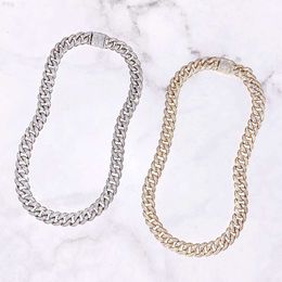 Hip Hop Jewelry Style Fashion Moissanite Diamond Necklace Luxury Shiny Gold Plated Silver Necklaces Cuban Chains for Man