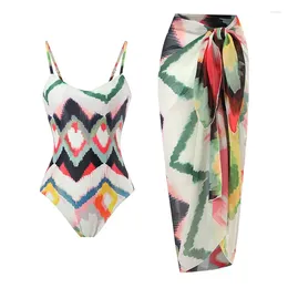 Women's Swimwear 2024 Sexy One-Piece Beach Swimsuit Gradual Tie-Dye Bag Hip Long Skirt European And American Ins Style