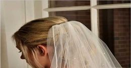 Wedding Hair Jewellery Short Cute Bridal Wedding Veils Two Layers With Comb Tulle Veil Mini For Brides Voile De Mariage Velo De Novia