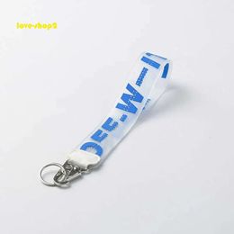 Keychains Lanyards Fashion Offs Letter Keychain White Luxury Keychain Key Chain Transparent Rubber Jelly Letter Print Men Women Canvas Keychain Camera Pendant 565