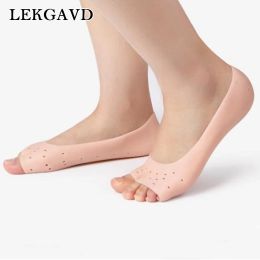 Tool 2pcs Soft Silicone Moisturizing Gel Socks For Foot Care Protector Relieve Dry Cracked Peeling Heels Shoes Skin Care Insole