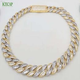 Fashion Jewelry Necklaces Hiphop Custom 18mm Sterling Silver Ice Out Diamond Cuban Necklace Miami Moissanite Cuban Link Chain