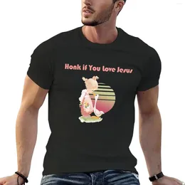 Men's Tank Tops Honk If You Love Jesus T-Shirt Shirts Graphic Tees Oversized Oversizeds Mens White T