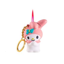 Wholesale Cartoon Melody Keychain Lighter Pink Jet Flame Refillable Windproof Lighter