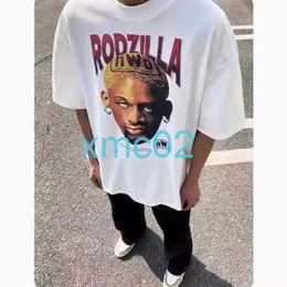 Saint Rebel Rodman American West Coast Street Graffiti Hip Hop Feng Shui Wash Tide Brand Short Sleeved T-shirt for Men