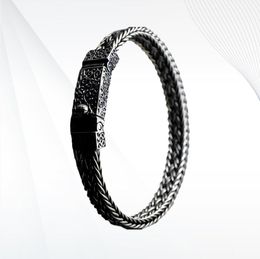 Gagafeel 100 925 Silver Bracelets Width 8mm Classic Wirecable Link Chain S925 Thai Silver Bracelets For Women Men Jewellery Gift T7086567