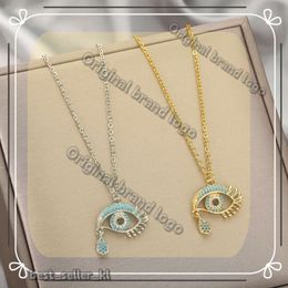 Fashion Evil Eye Pendants Necklaces for Women 2024 Goth 14K Yellow Gold Choker Necklace Vintage Turkish Designer Eye Neck Chains Jewellery 258