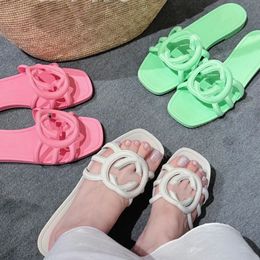 Designer Sandals Women Slides Slides Slifori di gomma Schede Ladies Flat Beach Script Orange Summer Muli Fall Luxuria impermeabile