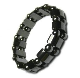 10pcsLot Black Magnetic Healthy Bracelets Beaded Strands 8inch For Craft Fashion Jewelry Gift AM41 Shipp50841215901880