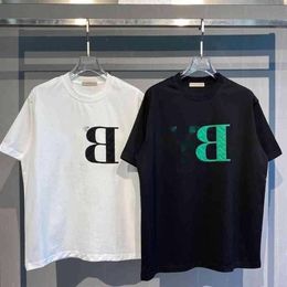 Fashion Designer Short Shirt Classic Brand Neck Level Men's And Women's T Lettering Round T-shirt Oversized Printed High Slee Klpu