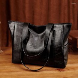 Shoulder Bags Women Bag 2024 Simple Style Large Capacity Vintage Luxury Black Tote Versatile Handbag Bolso Mujer