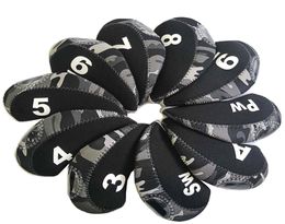 10PcsPack Golf Iron Covers Set Golf Club Head Cover 3456789SAP Protective Headcover Lightweight Waterproof5146485