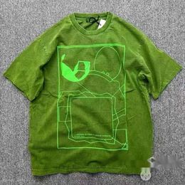 Cav Empt Men's T-Shirts Oversized Summer Washed Batik Green T Shirt Men Women Abstract Geometry C.E T-Shirt Gym Short Sleeve Tee 360