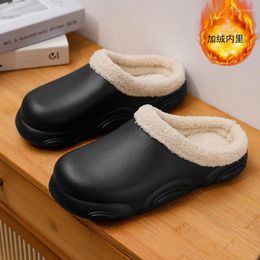 Slippers Shoes For Men Men's Wear-resistant Platform Added Cotton Waterproof Non-slip Couple Women Home Unisex