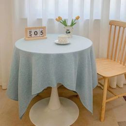 Table Cloth Fdyyi01 Solid Colour Thickened Cotton And Linen Tablecloth Round Coffee Living Room