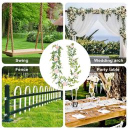 Decorative Flowers Easy Care Artificial Realistic Vine Elegant Rose Garland For Wedding Party Decoration Table Centrepiece Room