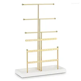 Jewelry Pouches Organizer Tabletop Holder 6Tier Tree Display Stand With Tray For Earring Necklace Bracelet