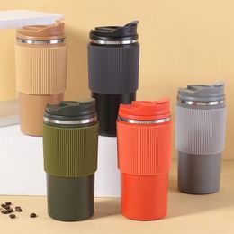 Water Bottles Stainless Steel Silicone Coffee Cup Home Portable Car Vacuum Insulated Gift 450ml