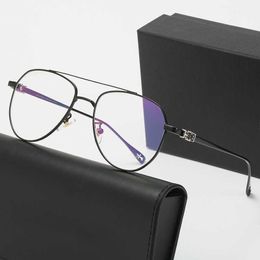 Designer Sunglasses New fashion large frame glasses men and women fashion double beam myopia glasses frame pilot toad glasses gold glasses