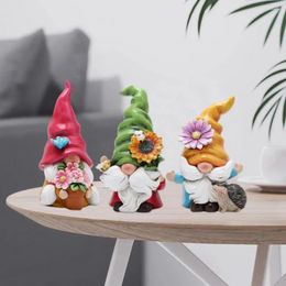 Garden Decorations Elf Dwarf Figurine Creative Adorable Gnome Faceless Doll Statue Bright Colour Supplies