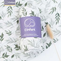 Elinfant 100 cotton 120110cm 2 Layers born Baby Bath Towel Wrap Muslin Swaddle Blankets Wholesale Drop 240417