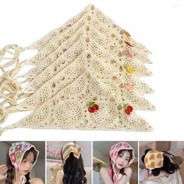 Scarves Cute Headscarf Fashion Weaving Hand-Crocheted Headwear Elastic Wide Hair Accessories Women