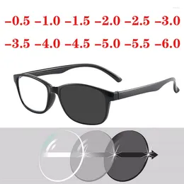 Sunglasses Computer Myopia Glasses Blocking UV Anti Blue Light Eye Eyestrain Transition Pochromic Gaming Eyewear -0.5 -1.0 To -6.0