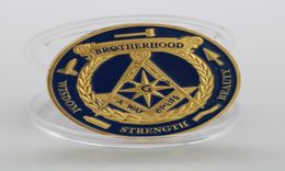 Brotherhood masons Masonic Gold Commemorative Coins Faith Hope Charity allseeing eye Design Mason Token Coins Collection2139838