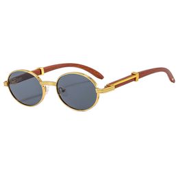 Designer Sunglasses New imitation wood grain sunglasses for men oval sunglasses for women trendy and UV resistant sunglasses