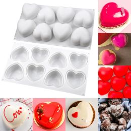 Moulds 8 Holes Heart Mousse Cake Mold French Dessert Silicone Mold Valentine's Day Chocolate Jelly Baking Tools Cake Decorating Tool