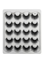 10 pairs dramatic faux mink eyelashes messy fluffy false eyelash extension natural long 3d lashes book cilios1212210