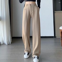 Women's Pants Suit For Women 2024 Spring And Autumn High Waist Drooping Wide-Leg Loose Slimming Narrow Version Mop Trousers