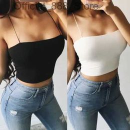 9WAF Women's Tanks Camis Summer Sexy Women Crop Tops Strap Tank Top Solid Fitness Lady Camis Casual Fe Sleless Top 7 Color S-L White Black d240427