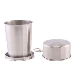 2.5oz/5oz/8.5oz Collapsible Cup Lightweight Compact Stainless Steel Foldable Cup Tumbler Camping Mug Travelers Campers Worker 75ml/150ml/250ml W0243